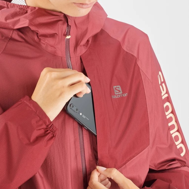 Chaquetas Shell Salomon Bonatti Impermeables Mujer Rojos | MX QTXO098